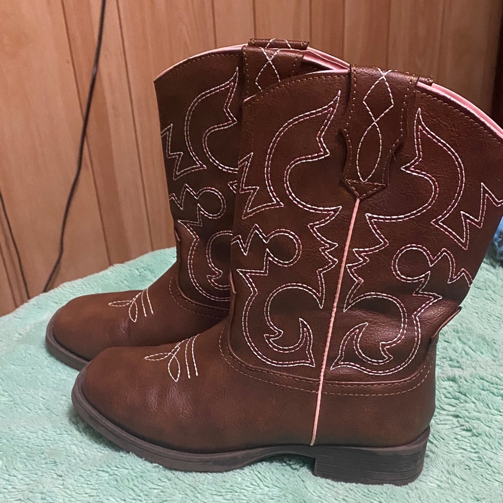 Children's Western Brown Boots - Picture 2 of 6